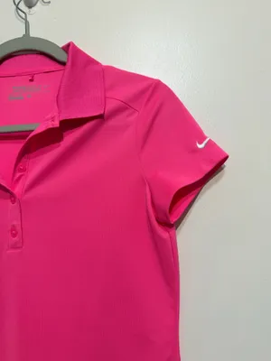 Nike Golf Tour Performance Dri-FIT Hot Pink Polo Shirt Women’s Size Small thumbnail 3
