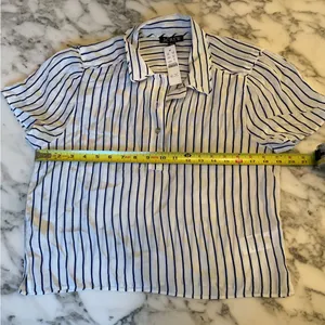 NWT J crew Sheer popover top in crepe de chine Sz 10 Sold Out - tear in front thumbnail 7
