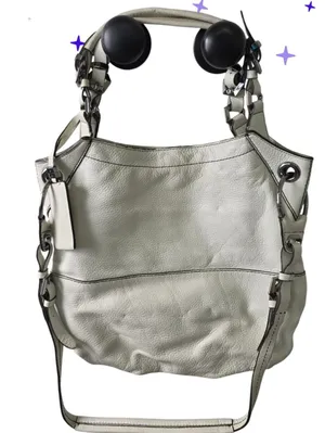 Oryany Womens Pebble Leather Handbag Shoulder Bag Purse White Silver Accents thumbnail 1