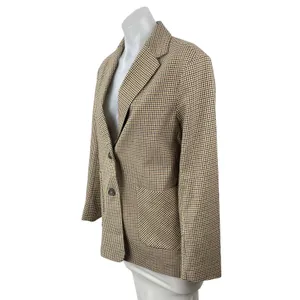 Oak + Fort Women's Plaid Check Notched Collar Long Sleeve Blazer Coat Jacket XS thumbnail 3