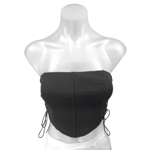 Princess Polly Black Sleeveless Strapless Bandeau Corset Cami Crop Tank Top Sz 6 thumbnail 2