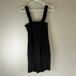 Vestique Women Black Smocked‎ Ruffle Strap Romper Small Cottage Core Casual Chic thumbnail 2