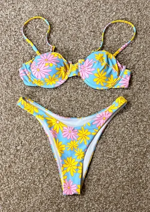 Flower Bikini Set Blue thumbnail 1