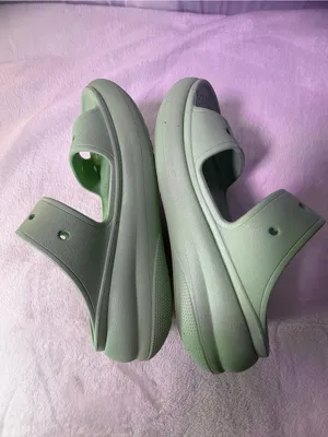 CROCS Kids Mint Green Two-Strap Slide Sandals thumbnail 8