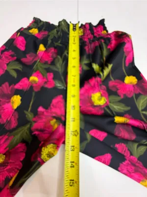 Alice + Olivia Black Jogger Pants with Pink & Green Floral Print size XS thumbnail 5