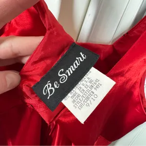 Vintage Y2K Be Smart Red Goth Dress Dark Romance Velvet‎ Rose Midi Maxi Dress thumbnail 5