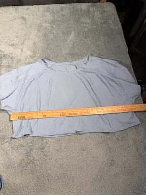 Aerie Light Blue Women's Short Sleeve Crop Top large thumbnail 7