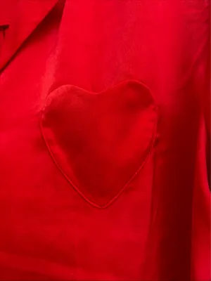 No Boundaries New!Red Satin Heart Pocket Pajama Set size M thumbnail 4