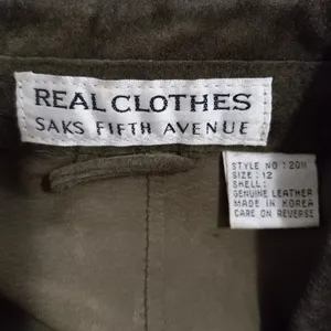 Real Clothes Saks Fifth Avenue 12 Suede Button Front Shirt thumbnail 9