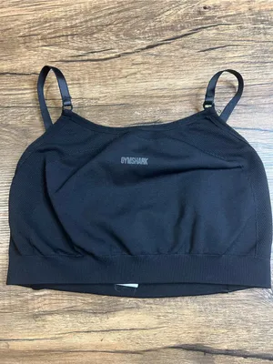 Gymshark Black Seamless Medium Support Sports Bra Size M Adjustable Straps thumbnail 2