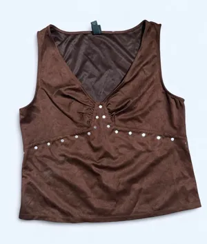 Wild Fable brown tank top with silver studs  thumbnail 1