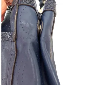Coach Park Elevated Navy Leather Snakeskin Trim Carryall Shoulder Bag thumbnail 3