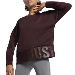 Nike Cropped‎ Boxy Sweatshirt Womens Small Burgundy Oversized Activewear thumbnail 1