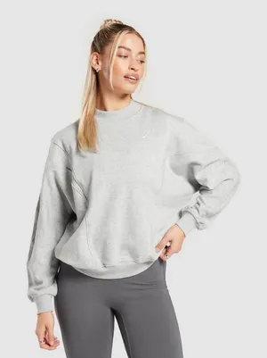 Gymshark Rest Day Cotton Contour Pullover in Gray Size Medium New with tag thumbnail 1