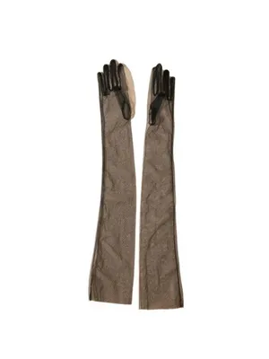 BLACK Mesh Long Opera Ruched Over The Elbow Showgirl Gloves NEW thumbnail 2