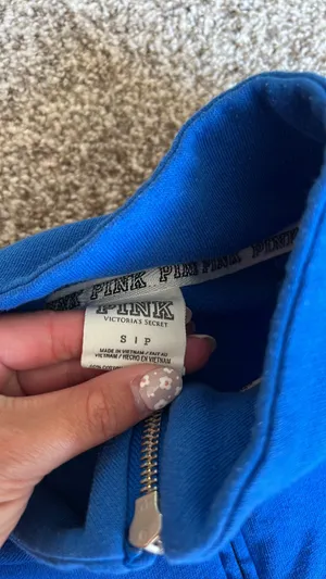 PINK Victoria’s Secret Blue Half-Zip thumbnail 4