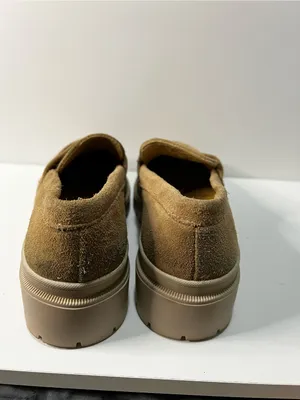 Patina Portland Leather Co Zoe Suede Leather Tan Chunky Platform Loafer Shoes thumbnail 5