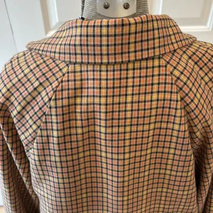 Anthropologie Lost + Wander orange & yellow plaid trench coat thumbnail 7
