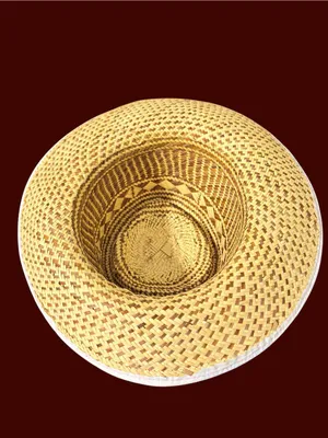 Handwoven Straw Sun Hat Natural Tan Wide Brim Boho Beach Resort Unisex One Size thumbnail 6
