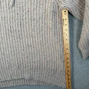 Aerie Women's Medium Beige Flecked Rib Knit Hooded Sweater Pullover Hoodie thumbnail 6