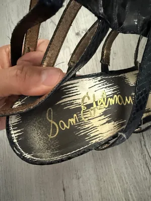 Sam Edelman Black Strappy High Heel Sandals Size 8.5 thumbnail 3