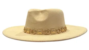 Boho Felt Wide Brim Fedora Hat thumbnail 1