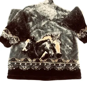 Bear Ridge fuzzy warm zip‎ up jacket size M Gray Size M thumbnail 2
