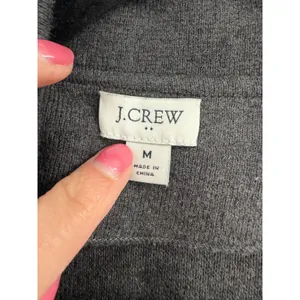 J.Crew Sweater Blazer Women Medium Gray Open Front Cotton H6915 Preppy Academic thumbnail 4