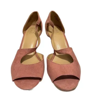 Naturalizer Women's Bella Sandal Size 8.5 Pink Blush Faux Suede Open Toe Heel thumbnail 1
