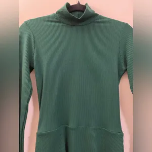 NWT Maya Knit Mock Neck Mini Dress in Emerald - S thumbnail 6