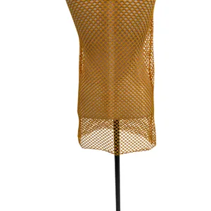 Jaded London Fishnet Mesh Tank Top Yellow Festival Y2K Sheer US 4‎ thumbnail 9
