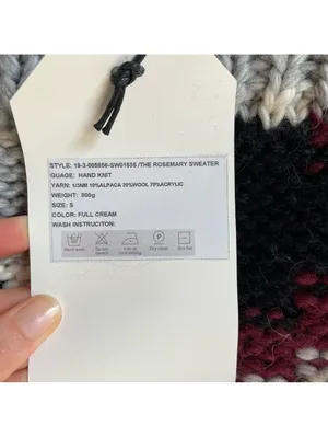 Current Elliott Rosemary Fringed Intarsia Hand Knit Sweater Size Small Wool thumbnail 5