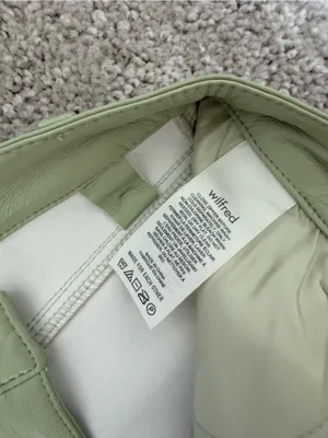 Aritzia Wilfred Melina Straight Leg Sage Green Faux Leather Pants thumbnail 4