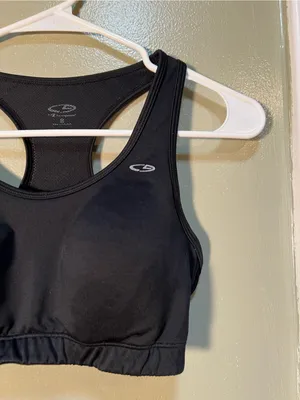 C9 Champion Women’s Size Small Sports Bra Black Scoop Neck Racerback Cut Out $16 thumbnail 2