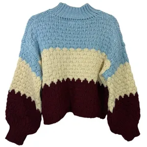 Anthropologie Nell Chunky Knit‎ Colorblocked Sweater Size Medium Cozy Casual thumbnail 5