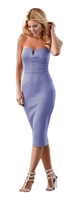 VENUS Strapless Lavender Sheath Dress thumbnail 1