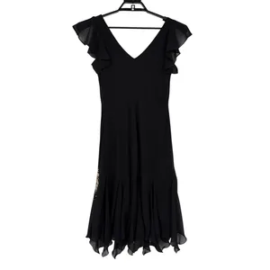 Y2K SL Fashions Hanky Hem Beaded Dress 14 Goth Prom Formal Embroider Whimsigoth thumbnail 7