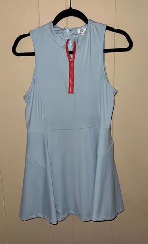 TCEC Light Blue Athletic Dress/Shorts with Coral Zip Detail thumbnail 1