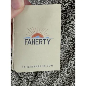 Faherty Dress Brown Montara Leaf Batik Long Sleeve Mini Smocked Swing Flowy XXS thumbnail 5
