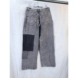 Garage Denim Gray‎ Patchwork Wide Leg Jeans Urban Street Utility Size 9 thumbnail 2