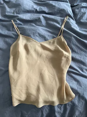 Spaghetti Strap Tan Blouse thumbnail 5