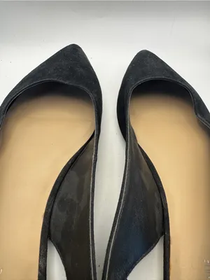 Saks Fifth Avenue Black Suede Pointed Toe Slingback Flats with Bow Sz 10 thumbnail 8