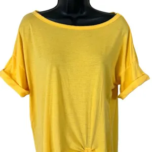 SUNDANCE Marigold Drape Ruched Hem Short Sleeve Crew Neck Shirt thumbnail 2