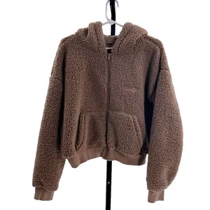 Skims Women’s Size L Teddy Zip Up Hoodie Tigers Eye Brown Comfy‎ Sherpa Lounge thumbnail 7