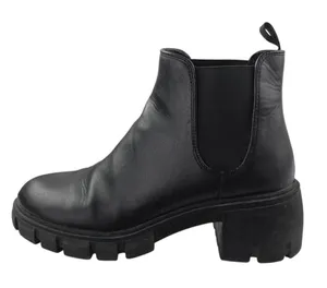 Steve Madden Howler Women's Black Leather Chunky Platform Chelsea Ankle Boots 8M thumbnail 1