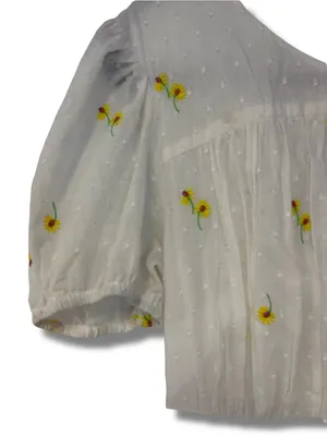 For Love & Lemons Womens Medium Swedish Dot Embroidered Sunflower Dress thumbnail 3