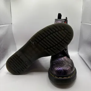 Dr. Martens Women's 10 31027 Pascal Purple Snake Print Leather 8 Eye AnkleBoots thumbnail 7
