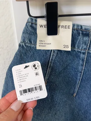 Free People We The Free CRVY Low Ryder Shorts - Quincy Blue - NWT New thumbnail 4