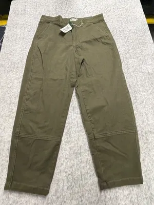 Alpine Design Womens Barrel Pant Vintage Olive High Rise 10 Relaxed Cropped thumbnail 1