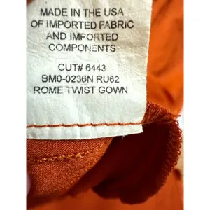 Show Me‎ Your Mumu Rome Twist Gown Burst Orange Satin V Neck Maxi Dress sz L thumbnail 7